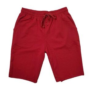 LuLaRoe Red Jamie French Terry Shorts Elastic Waist